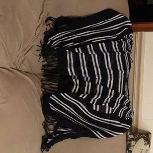 Black and white poncho